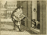 Illustration sous forme de gravure de la fable « Le Chien fidèle », de Phèdre