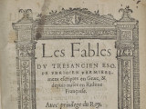 Page de couverture du recueil « Les Fables du très ancien Ésope Phrygien premièrement escriptes en Graec et depuis mises en rhitme françoise », de Gilles Corrozet